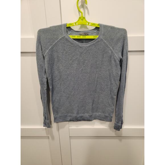 Prana Sweater Mens Large Blue Long Sleeve Knit Lightweight Preppy Academia Dad - Picture 1 of 9